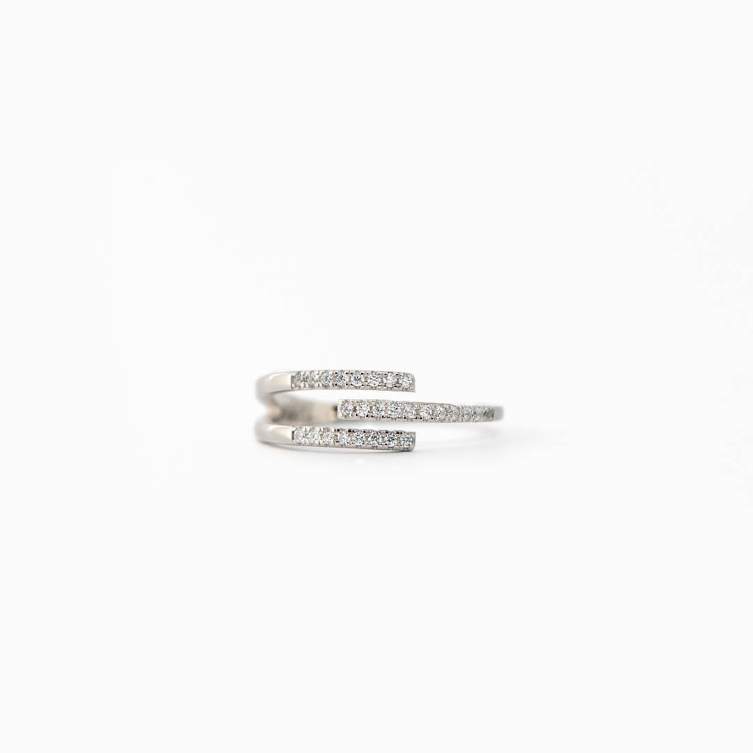 Our Paths Have Met For A Reason Triple Parallel PAVÉ Ring