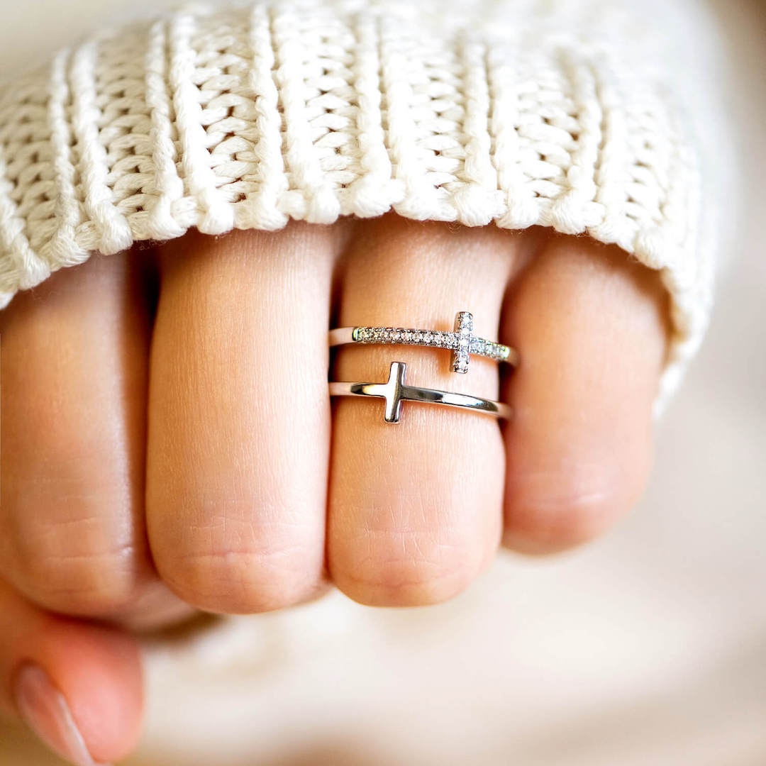 "Do Not Be Afraid" Double Cross Ring