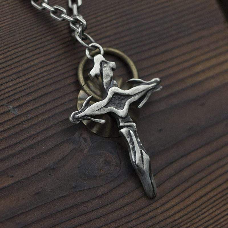 ANCIENT CROSS BRASS SILVER NECKLACE