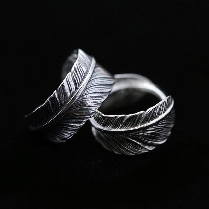 HANDMADE FEATHER SILVER  RING