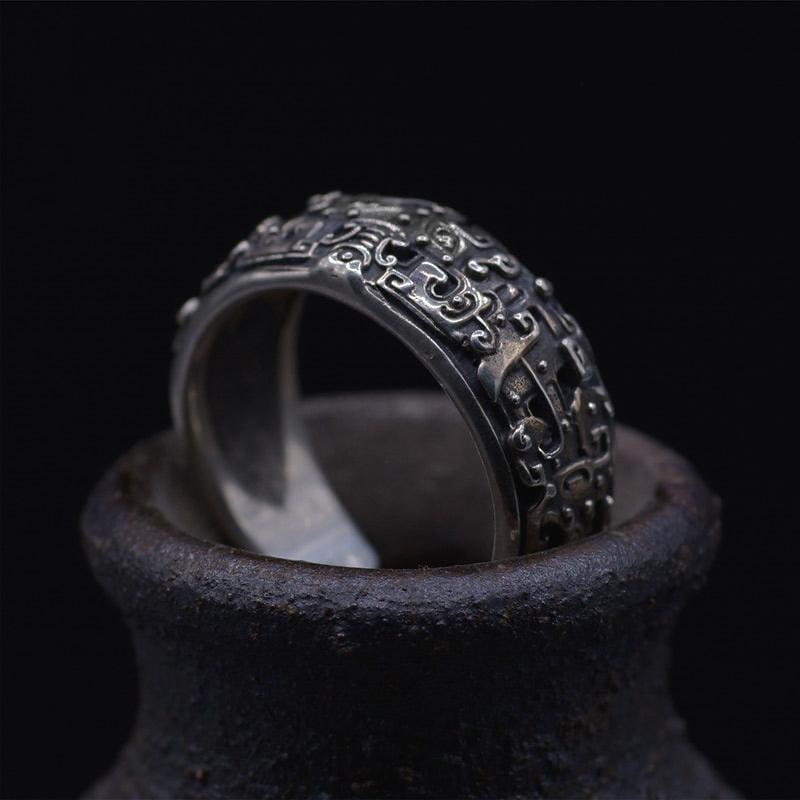 RETRO HOLY BEAST SILVER OPEN RING