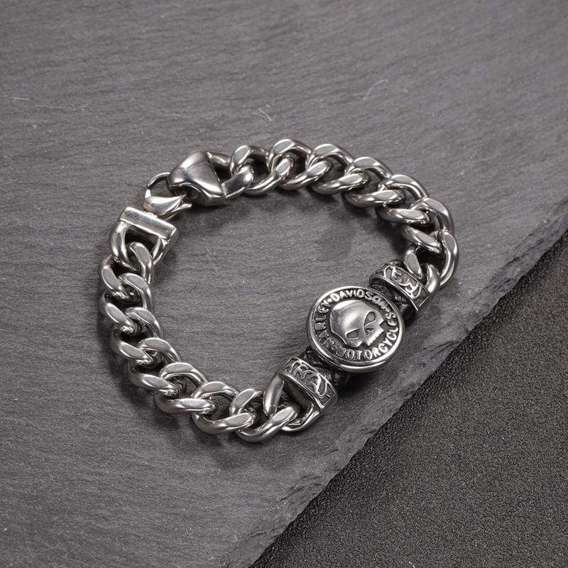 RETRO SKULL STAINLESS STEEL BRACELET