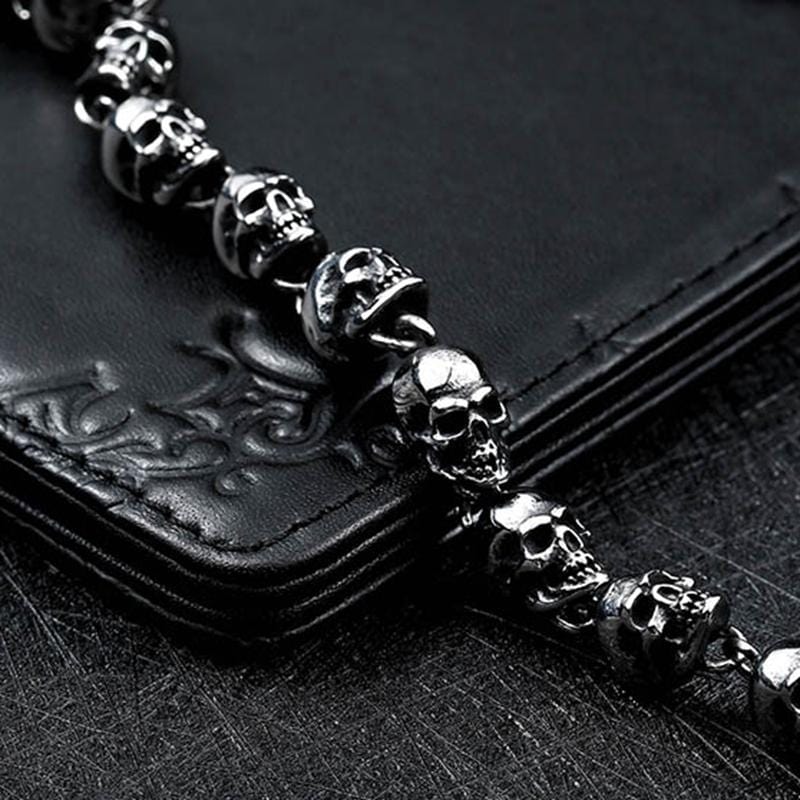 VINTAGE STAINLESS STEEL SKULL BRACELET