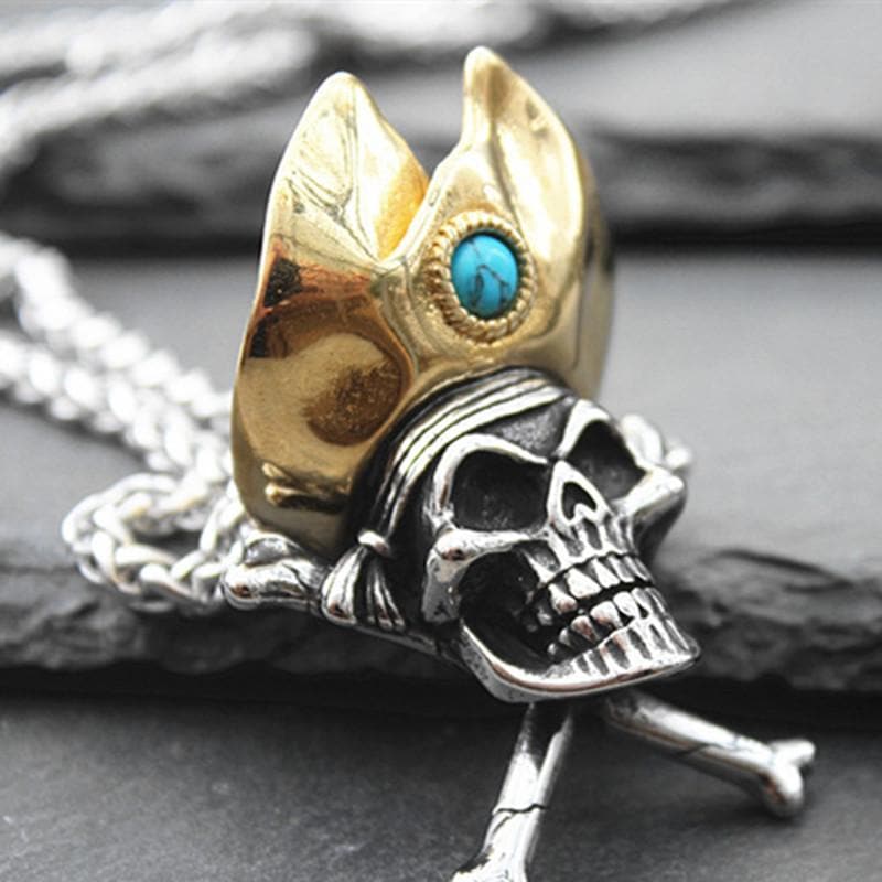 GOLDEN HAT PIRATE STAINLESS STEEL PENDANT