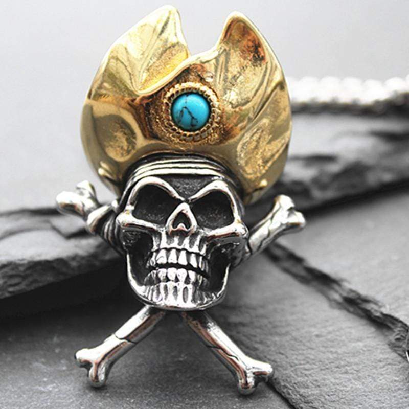 GOLDEN HAT PIRATE STAINLESS STEEL PENDANT