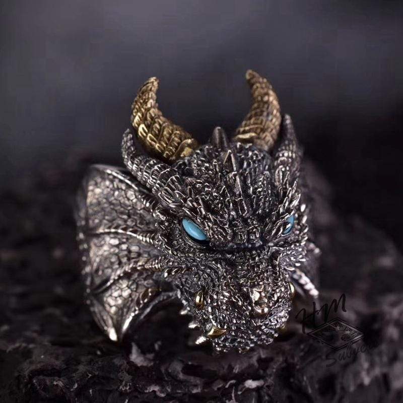 RETRO ABYSSAL DRAGON STAINLESS STEEL RING
