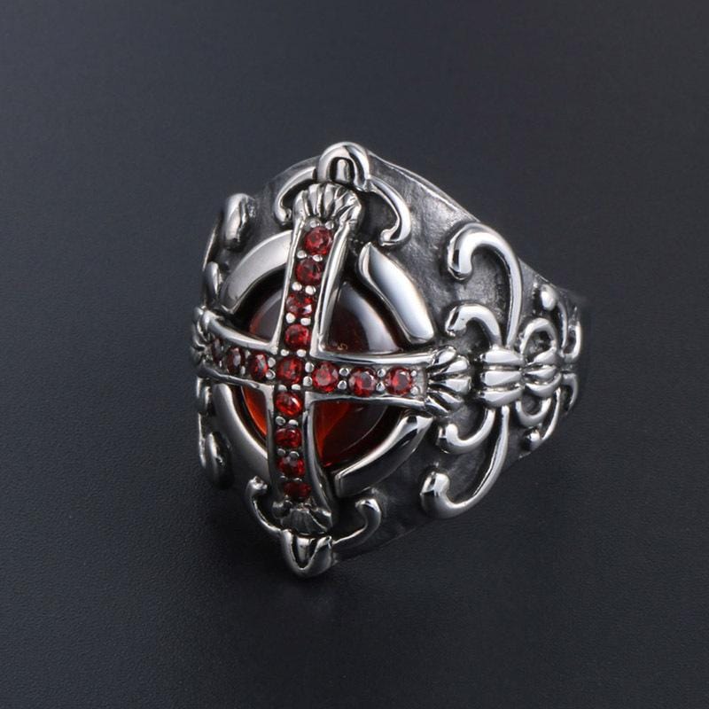 CROSS NOBLE PERSONALIZED STAINLESS STEEL RING