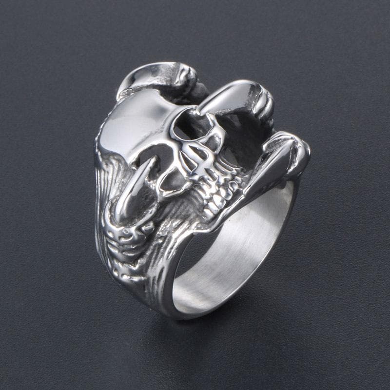 PUNK SKULL CLAW STAINLESS STEEL RING