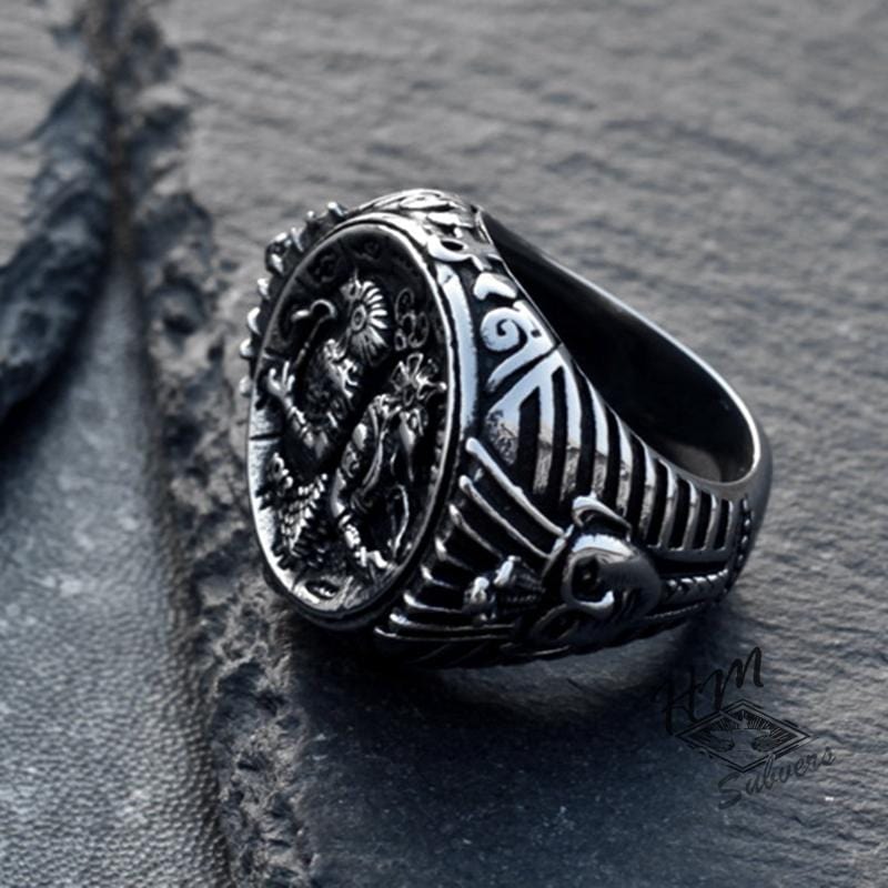 ANCIENT EGYPTIAN PHARAOH STAINLESS STEEL RING
