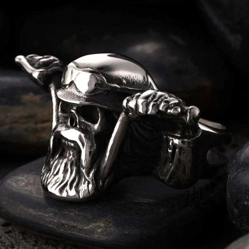 CYCLING PIRATE STAINLESS STEEL SKULL RING