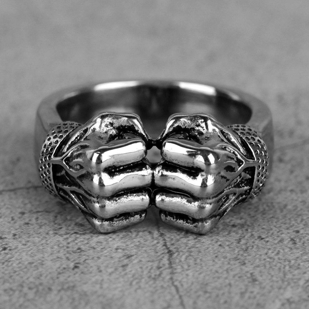 FIST OF POWER STAINLESS STEEL RING