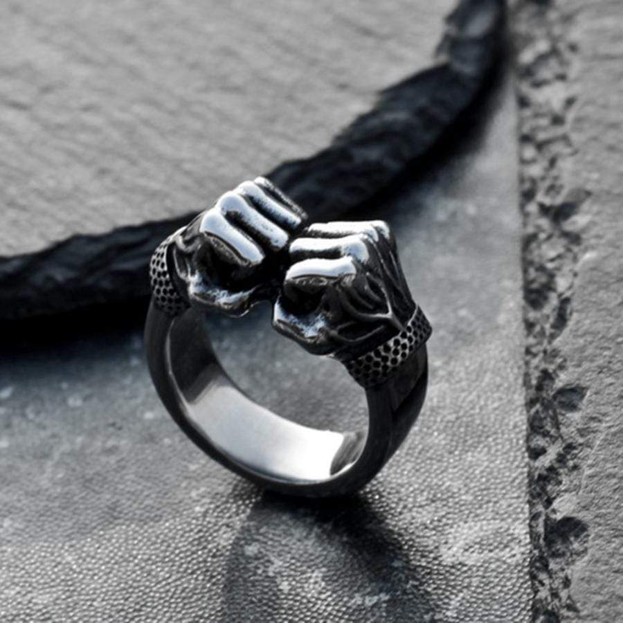 FIST OF POWER STAINLESS STEEL RING