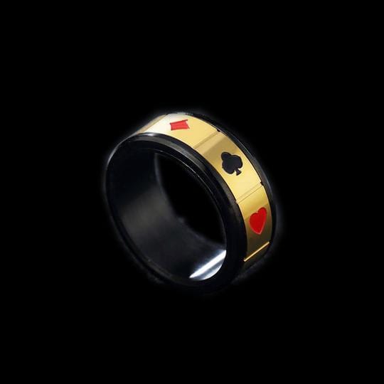MAGICIAN POKER STAINLESS STEEL RING