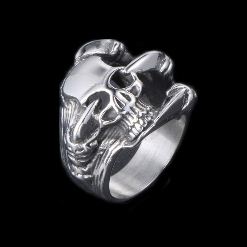 PUNK SKULL CLAW STAINLESS STEEL RING