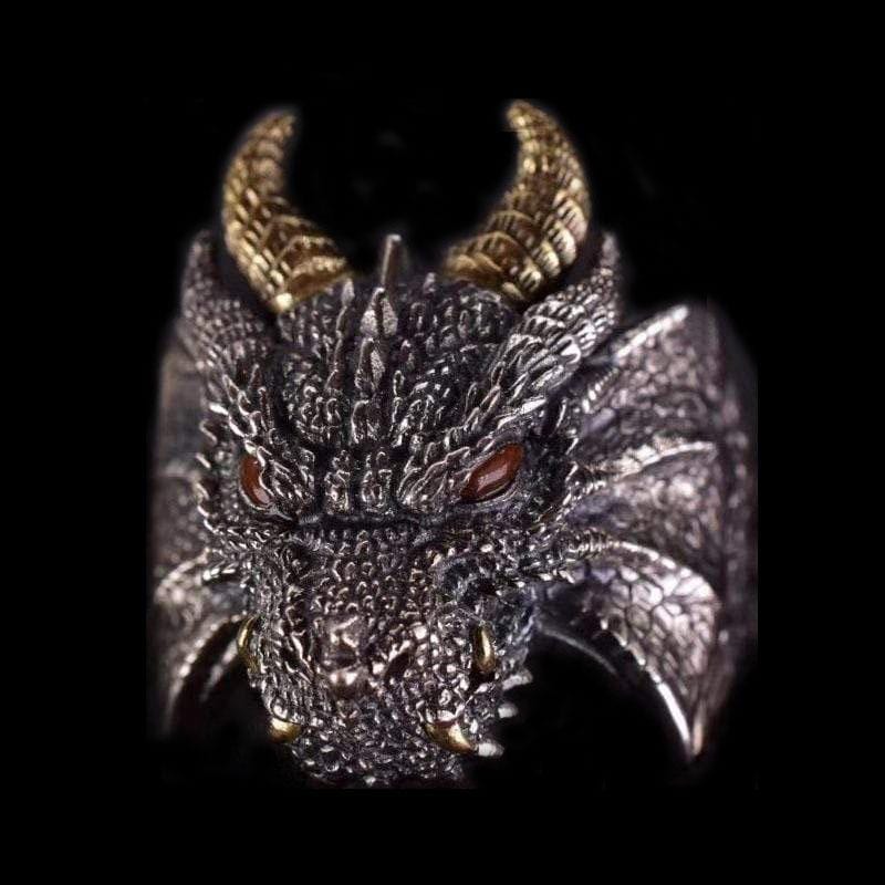 RETRO ABYSSAL DRAGON STAINLESS STEEL RING