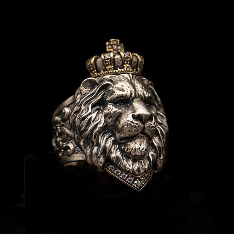 RETRO LION KING CROWN RING