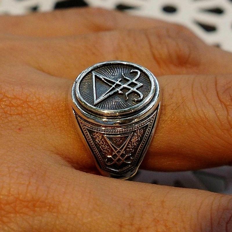 SIGIL OF LUCIFER STAINLESS STEEL RING
