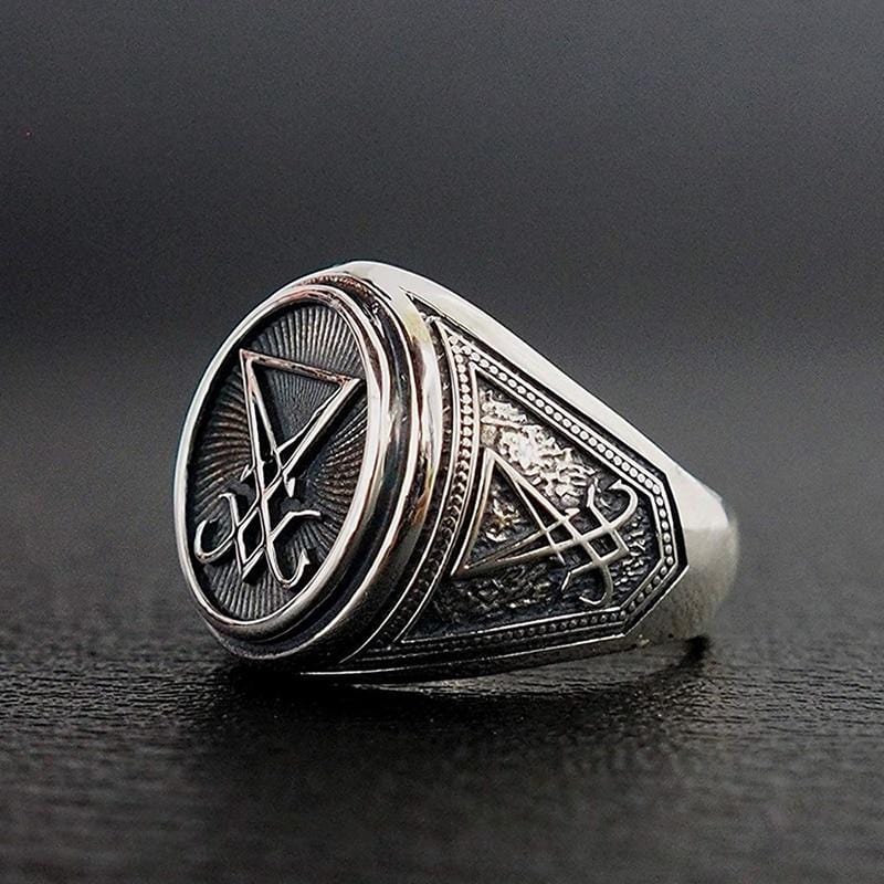 SIGIL OF LUCIFER STAINLESS STEEL RING