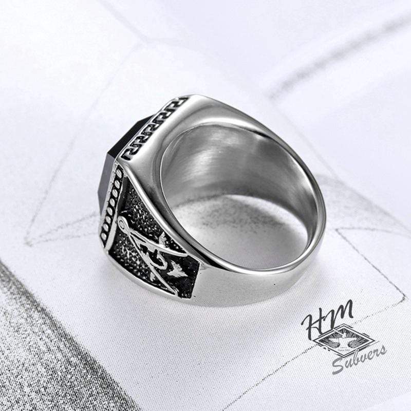 VINTAGE AG STAINLESS STEEL RING