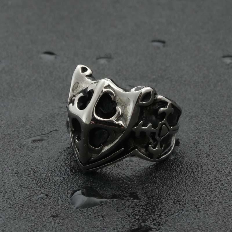 VINTAGE MILITARY SHIELD STAINLESS STEEL RING
